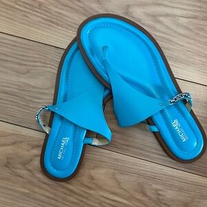 NWOB Michael Kors Daniella Leather Sandal Vibrant Blue Sandals. 9M. $138